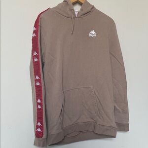 Kappa Men's Tan Hoodie with Red Logo Sleeve